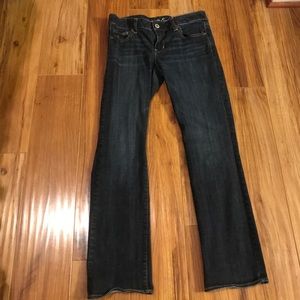 Dark Wash Denim Straight Leg Jeans
